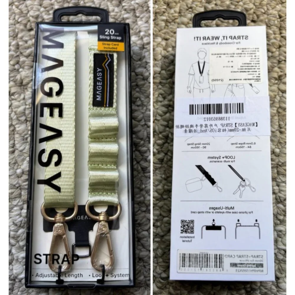Mag Easy Strap & Strap Card - 20mm for Smart Phone *NWT*